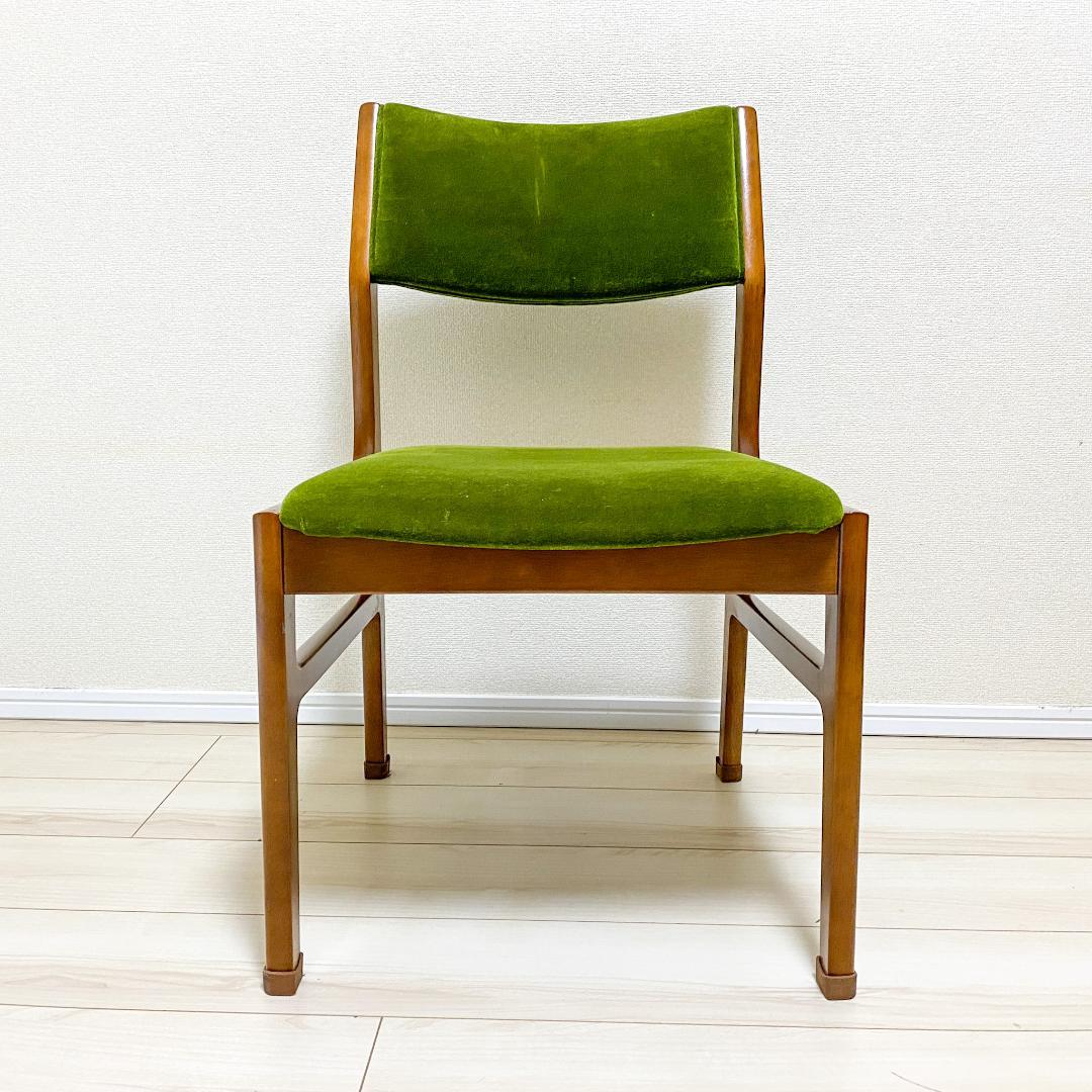 カリモク60 正規品 ダイニングチェア アームレス モケットグリーン