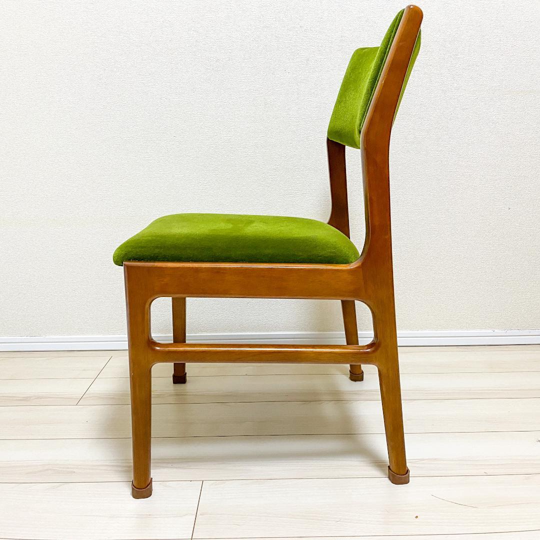 カリモク60 正規品 ダイニングチェア アームレス モケットグリーン
