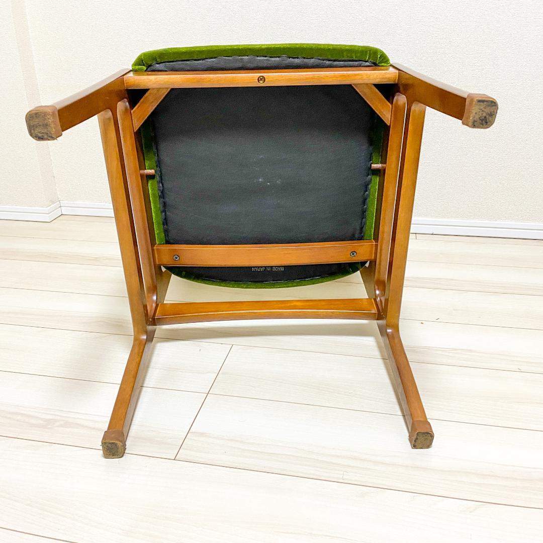 カリモク60 正規品 ダイニングチェア アームレス モケットグリーン