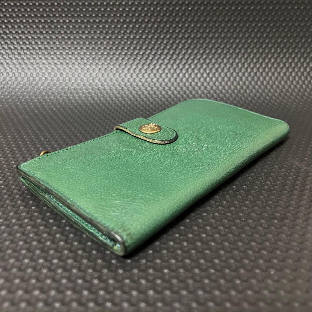 IL BISONTE /イルビゾンテ☆L字ファスナー☆長財布☆エメラルドグリーン