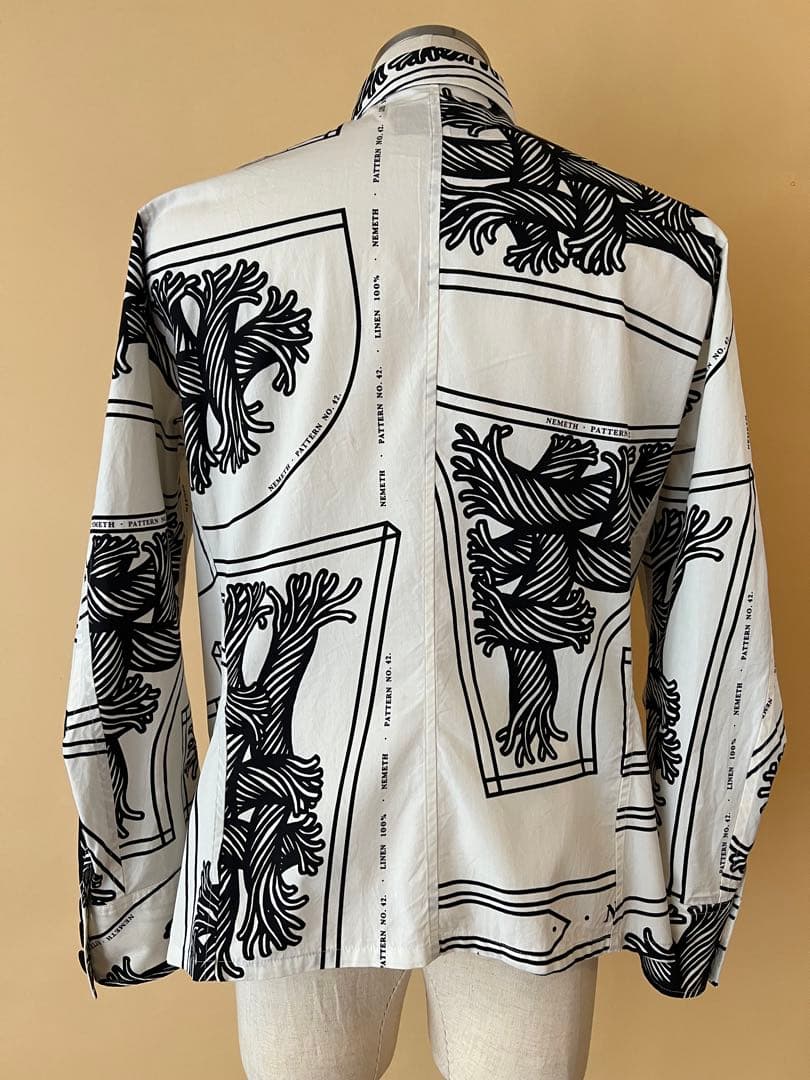 美品:サイズL: Christopher Nemeth ネメス :ロープ柄シャツ