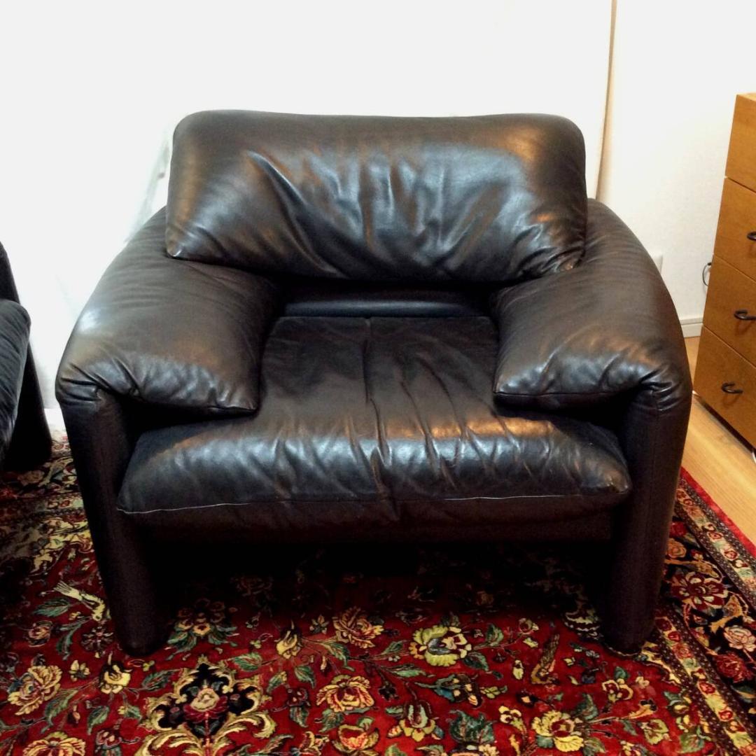 カッシーナ マラルンガ 本革 一人掛けソファ/シングル★幅100㎝×奥行90㎝
