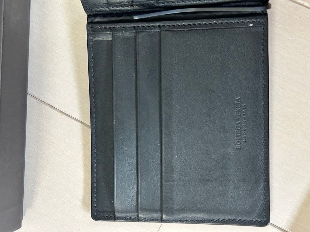 【美品】 Bottega Veneta ブラックレザー マネークリップ