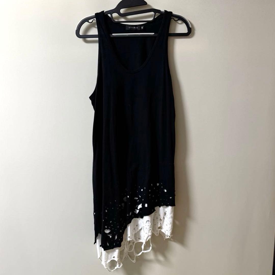 『CIVARIZE』クラッシュ加工フェイクレイヤードタンクトップ