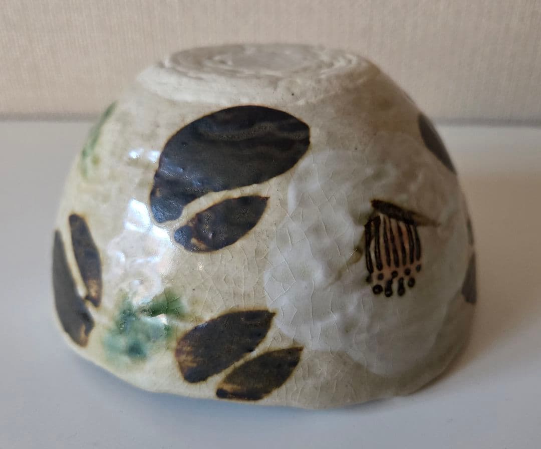 織部 椿模様 深鉢 4個 佐藤和次?