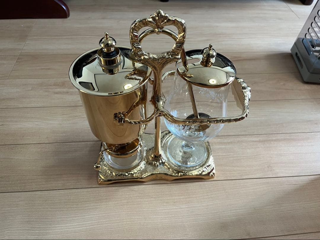 豪華 ベルギー式 サイフォン コーヒーメーカー ゴールド　アンティーク調