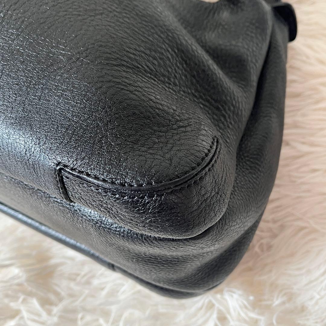未使用級✨HIROFU ヒロフ　トートバッグ　ハンドバッグ　シボ革　ブラック