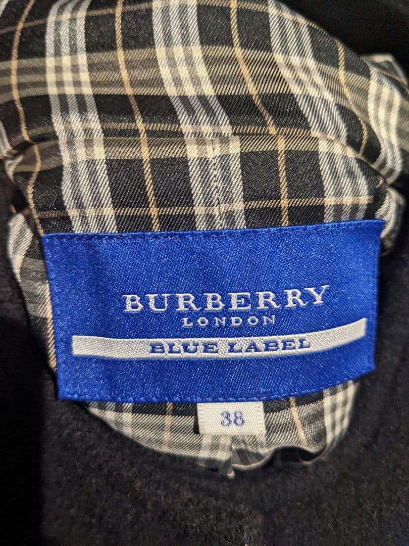 BURBERRY BLUELABEL ノバチェック ダッフルコート ブラック
