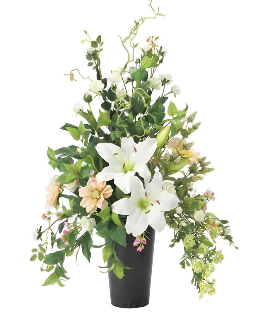 光触媒　人工観葉植物　フェイクグリーン　お供え花　スタイリッシュカサブランカ