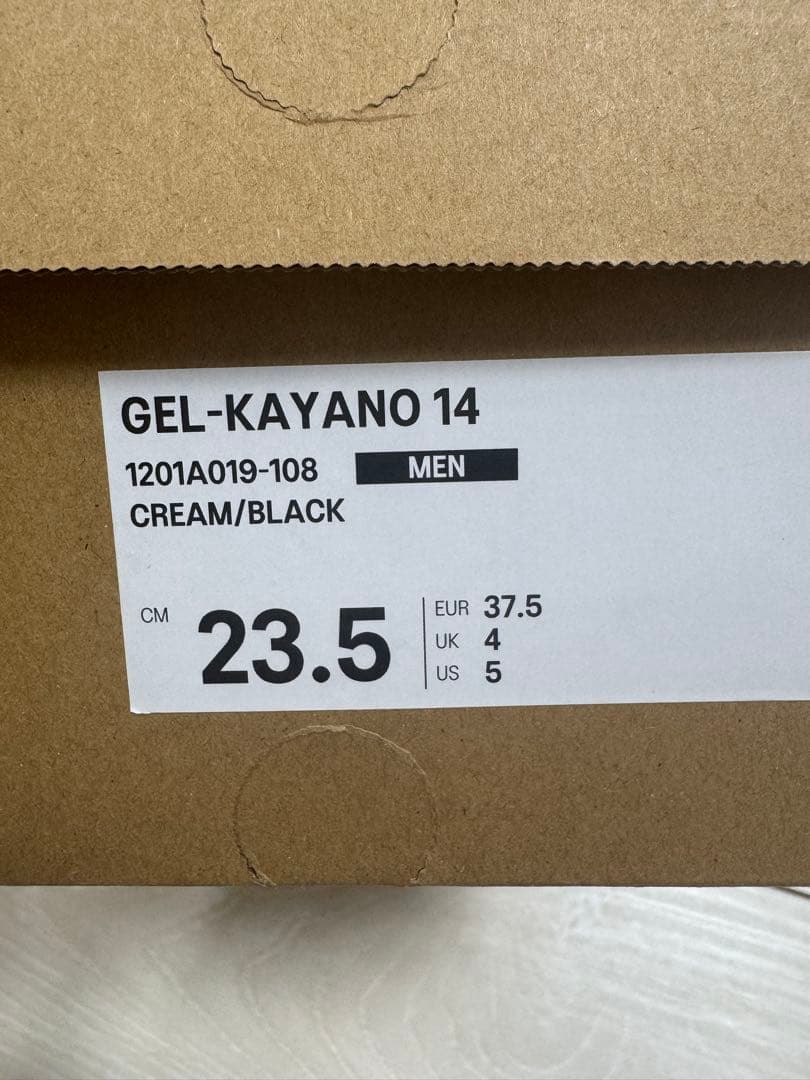 靴 GEL-KAYANO 14 CREAM/BLACK 23.5cm