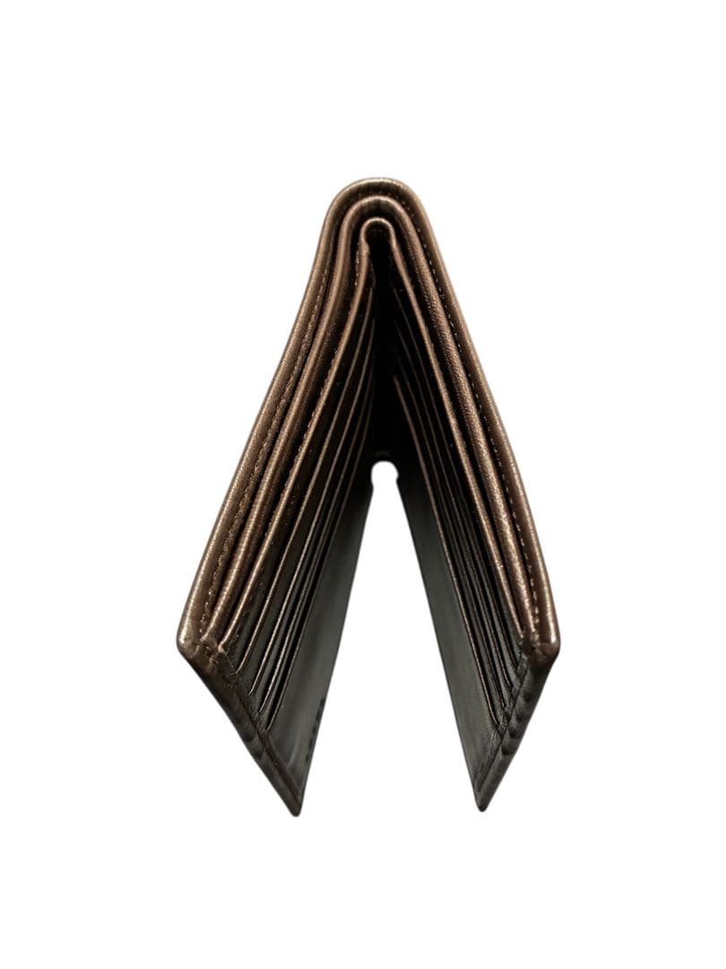 【LOEWE】二つ折り財布 アナグラム シープスキン レザー ダークブラウン