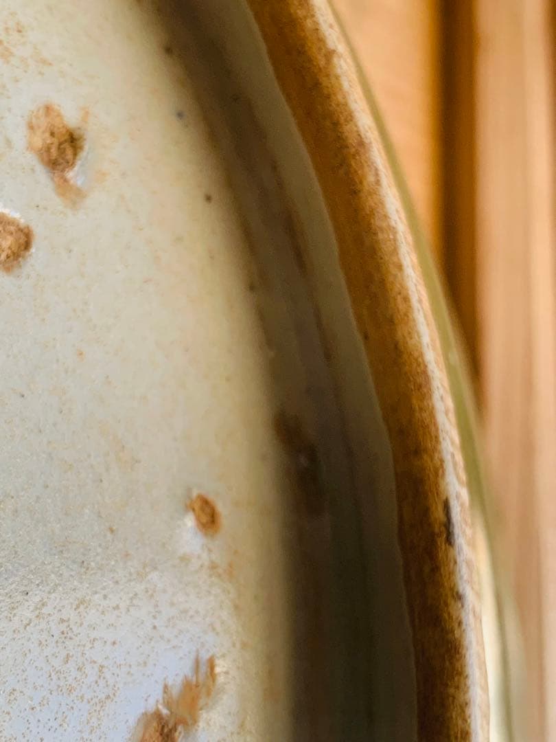 中国明時代黄釉染付(青花)大皿（元箱付き）