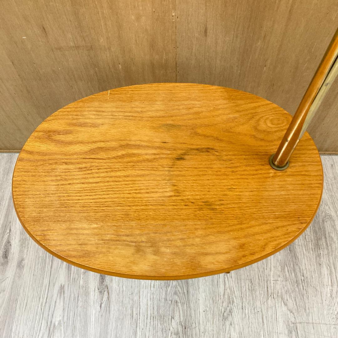 木製フロアスタンド　ベッドサイドフロアランプ　テーブル付ライト　間接照明レトロ