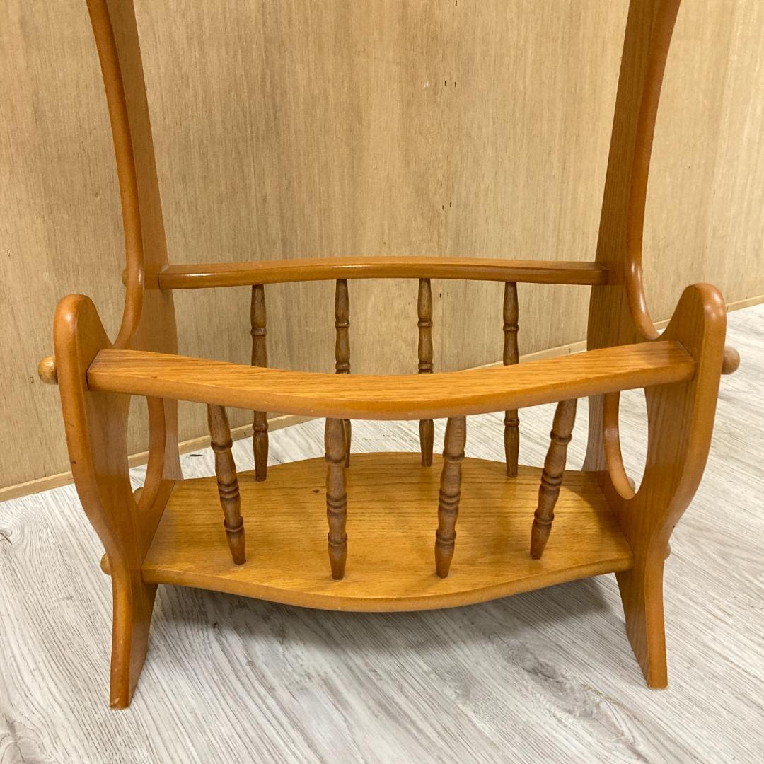 木製フロアスタンド　ベッドサイドフロアランプ　テーブル付ライト　間接照明レトロ