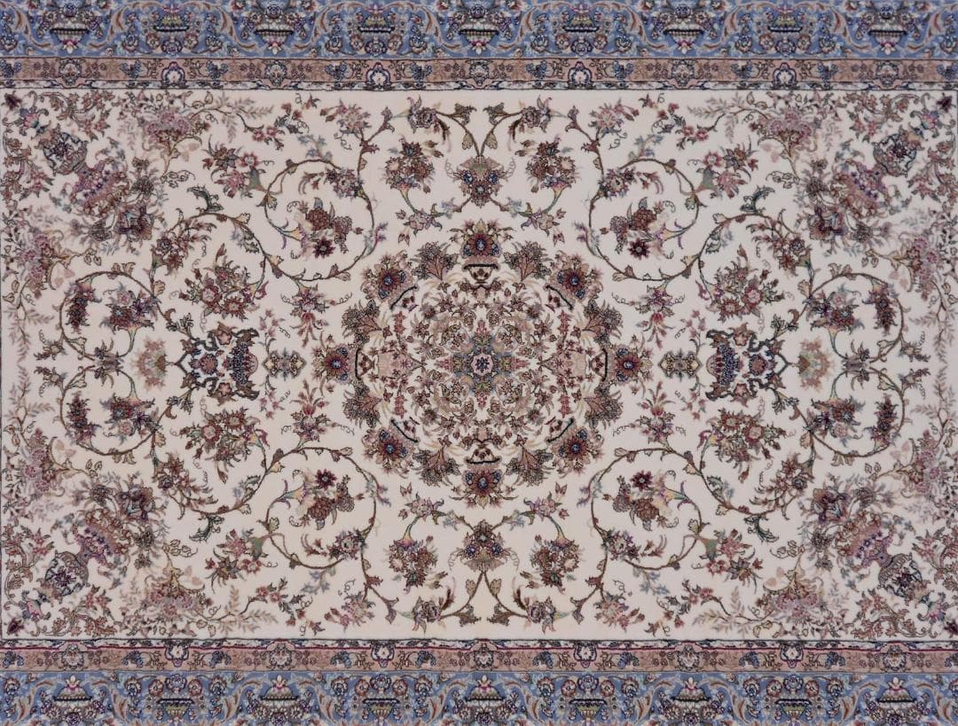 170万ノット！輝く、多色織絨毯！本場イラン産 150×225cm‐200901