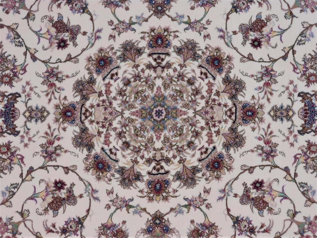 170万ノット！輝く、多色織絨毯！本場イラン産 150×225cm‐200901