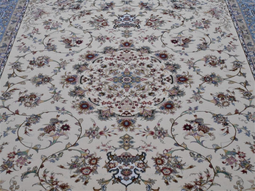 170万ノット！輝く、多色織絨毯！本場イラン産 150×225cm‐200901
