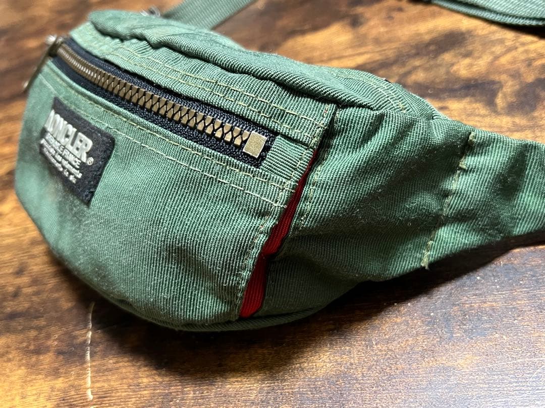 【MONCLER】80s ウエストポーチ アシックス期 カーキ 正規品