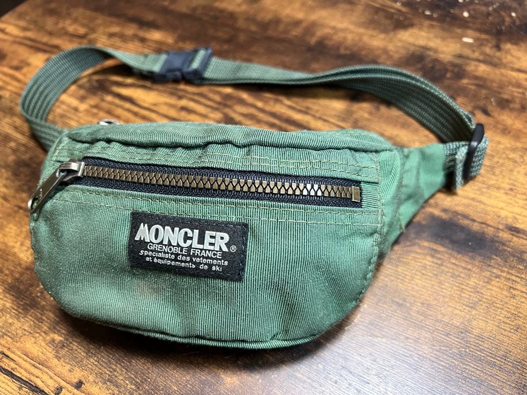 【MONCLER】80s ウエストポーチ アシックス期 カーキ 正規品