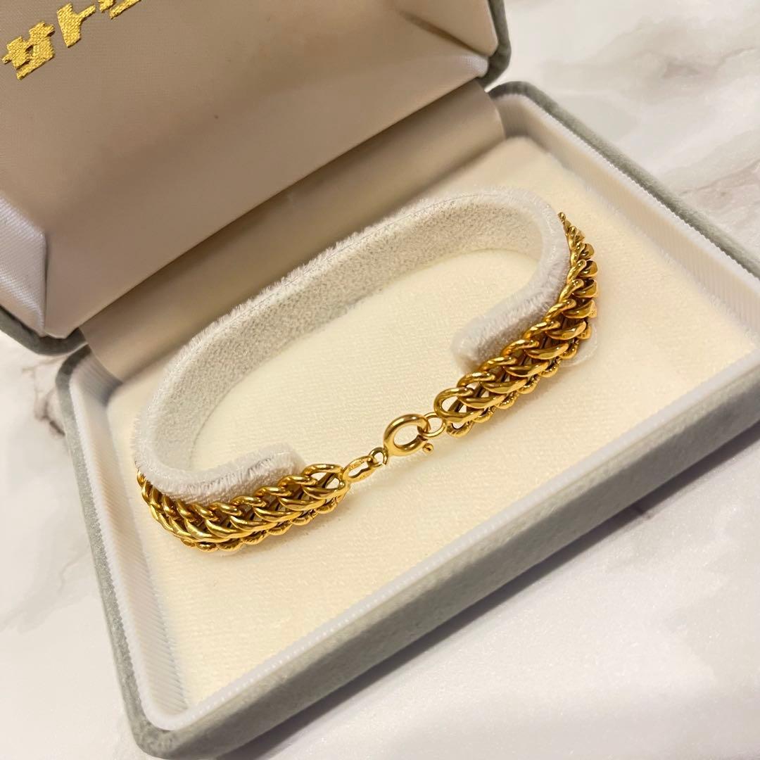 金　750 刻印　ヴィンテージ　ブレスレット　イタリア製