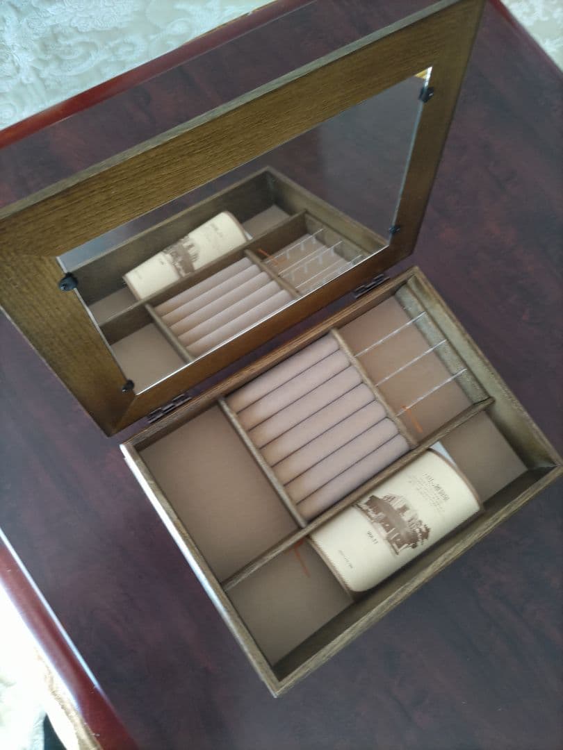 パリの雑貨屋ジュエリーボックス　大（木製アクセサリーボックス 鏡付き）