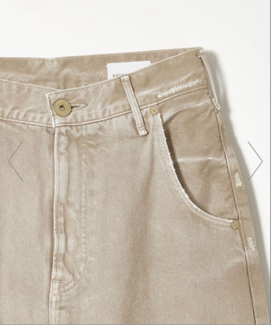 【別注】<upper hights for conte>ベージュ デニムパンツ