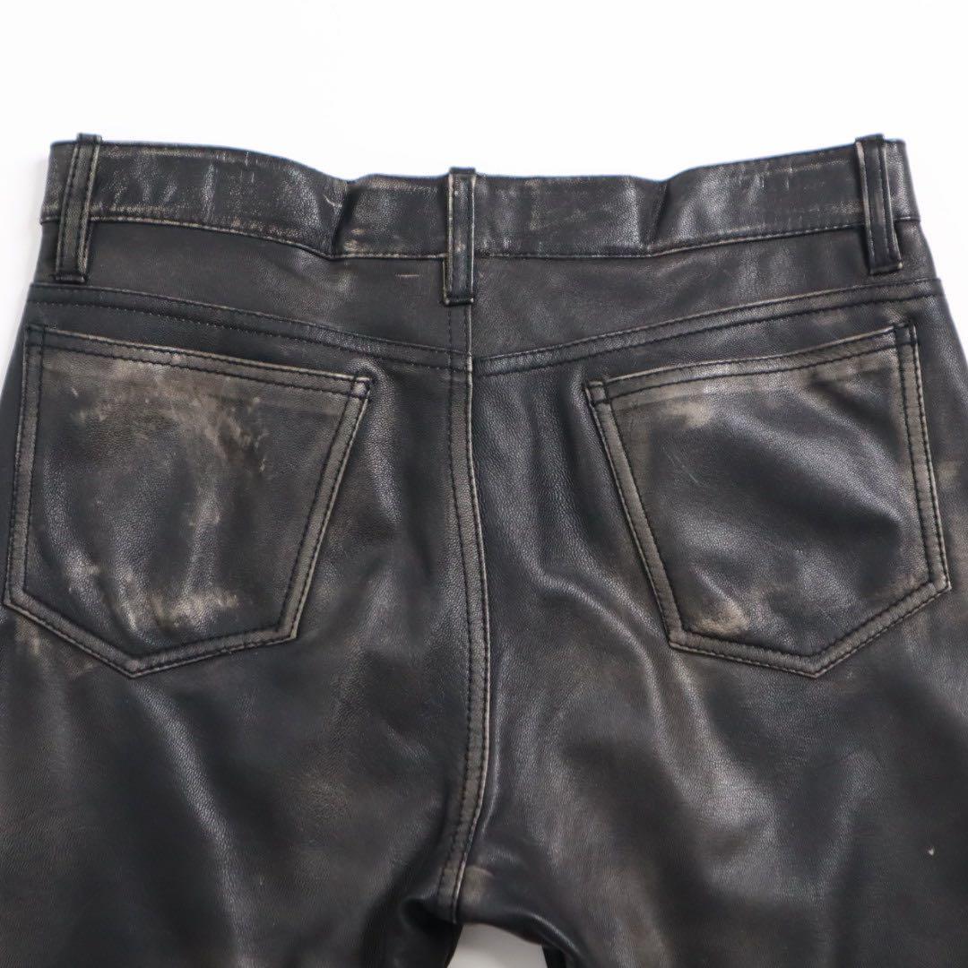 Vintage y2k archive 本革 レザー フレアパンツ