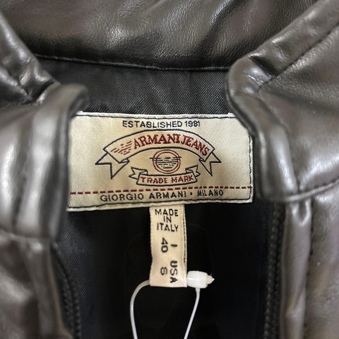 新品　アルマーニ80s 90's Armani jeansレザージャケット