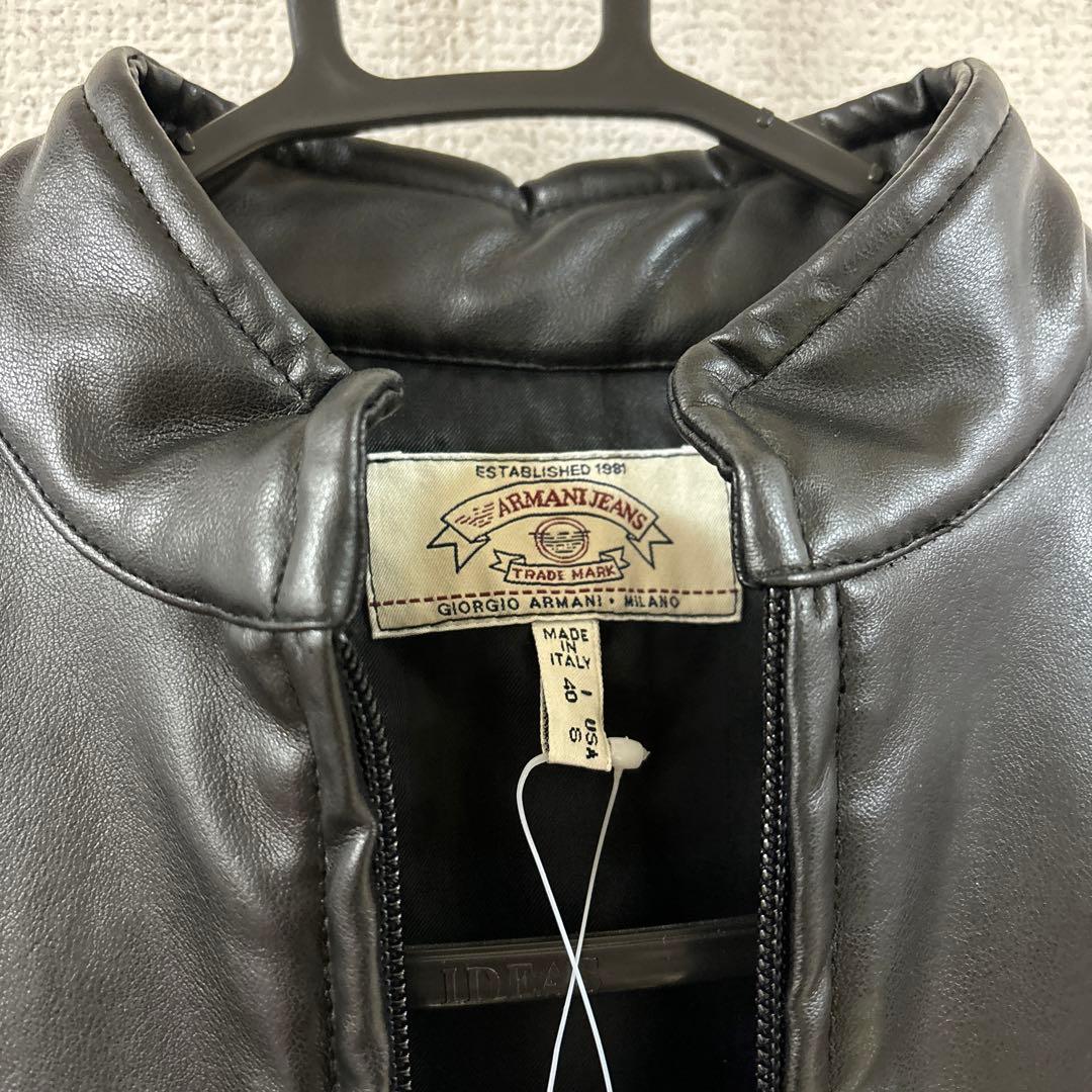 新品　アルマーニ80s 90's Armani jeansレザージャケット