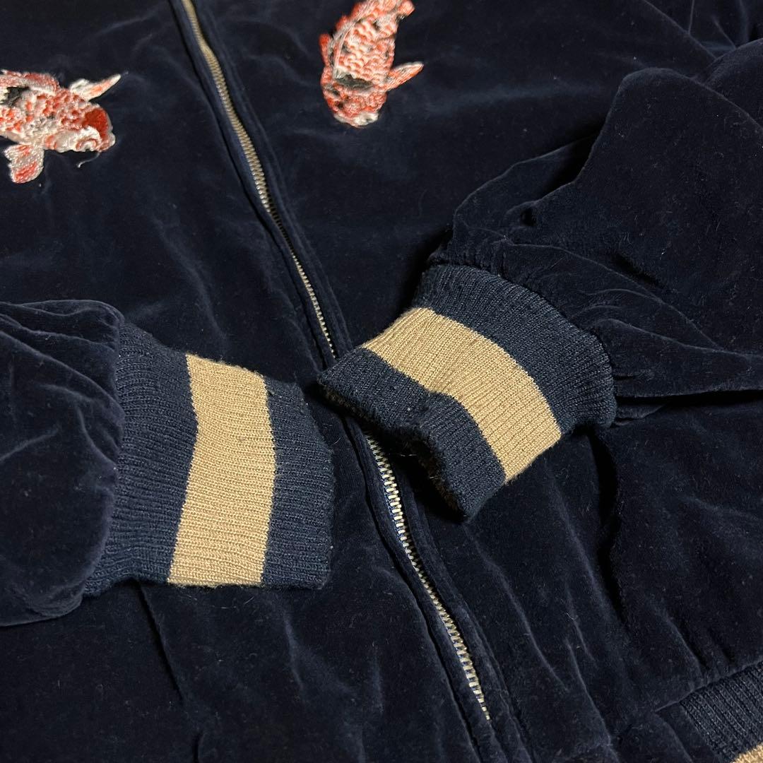 激レア　ドゥニーム　スカジャン　ベロア　サテン　鯉　虎　OSAKA 刺繍