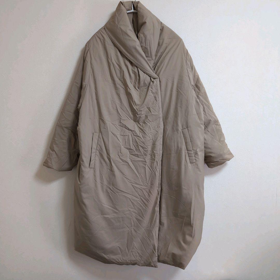 ミズイロインド　ドレープダウンコート　ダウンコート　ベージュ　美品