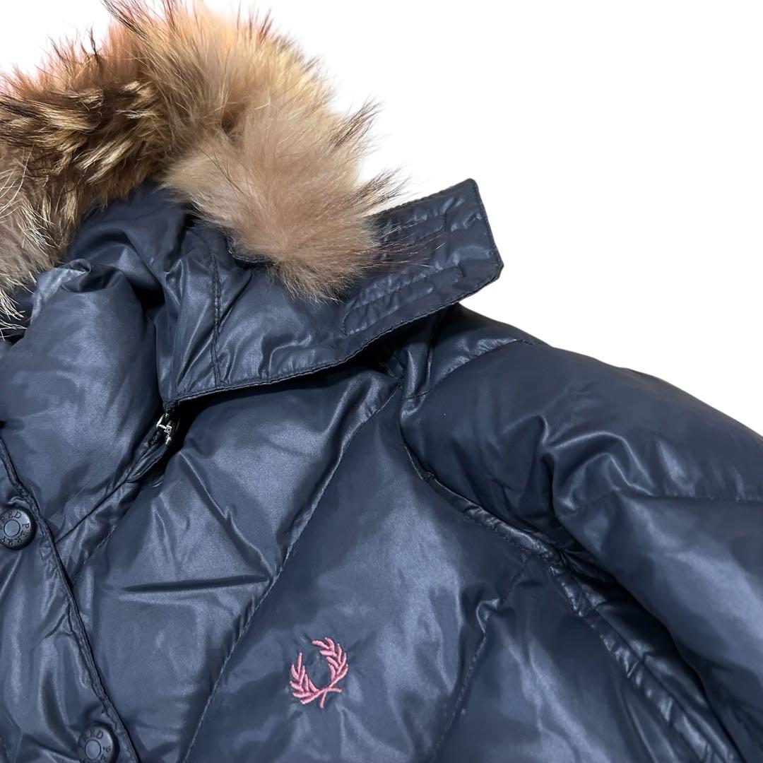 Y2K 00s FRED PERRY ファー ダウンジャケット