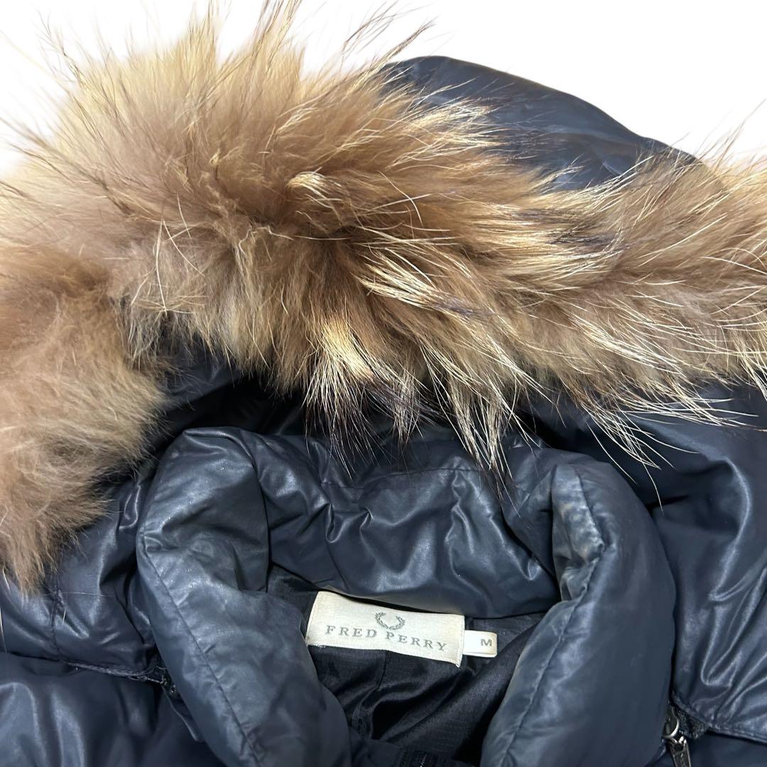 Y2K 00s FRED PERRY ファー ダウンジャケット
