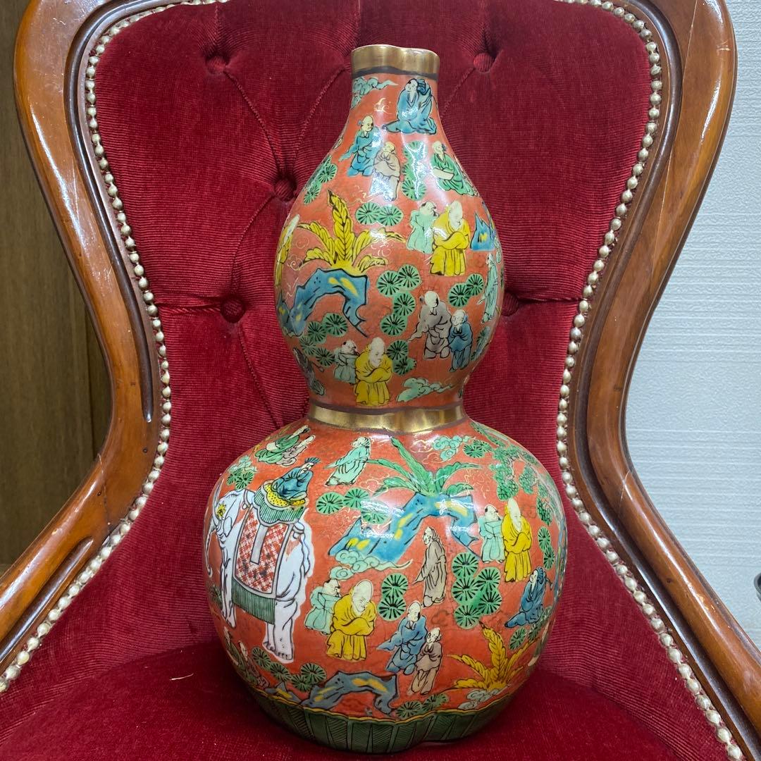 Okuman　九谷焼　青木木米　写し　ひょうたん　花瓶　壺　ツボ　置物