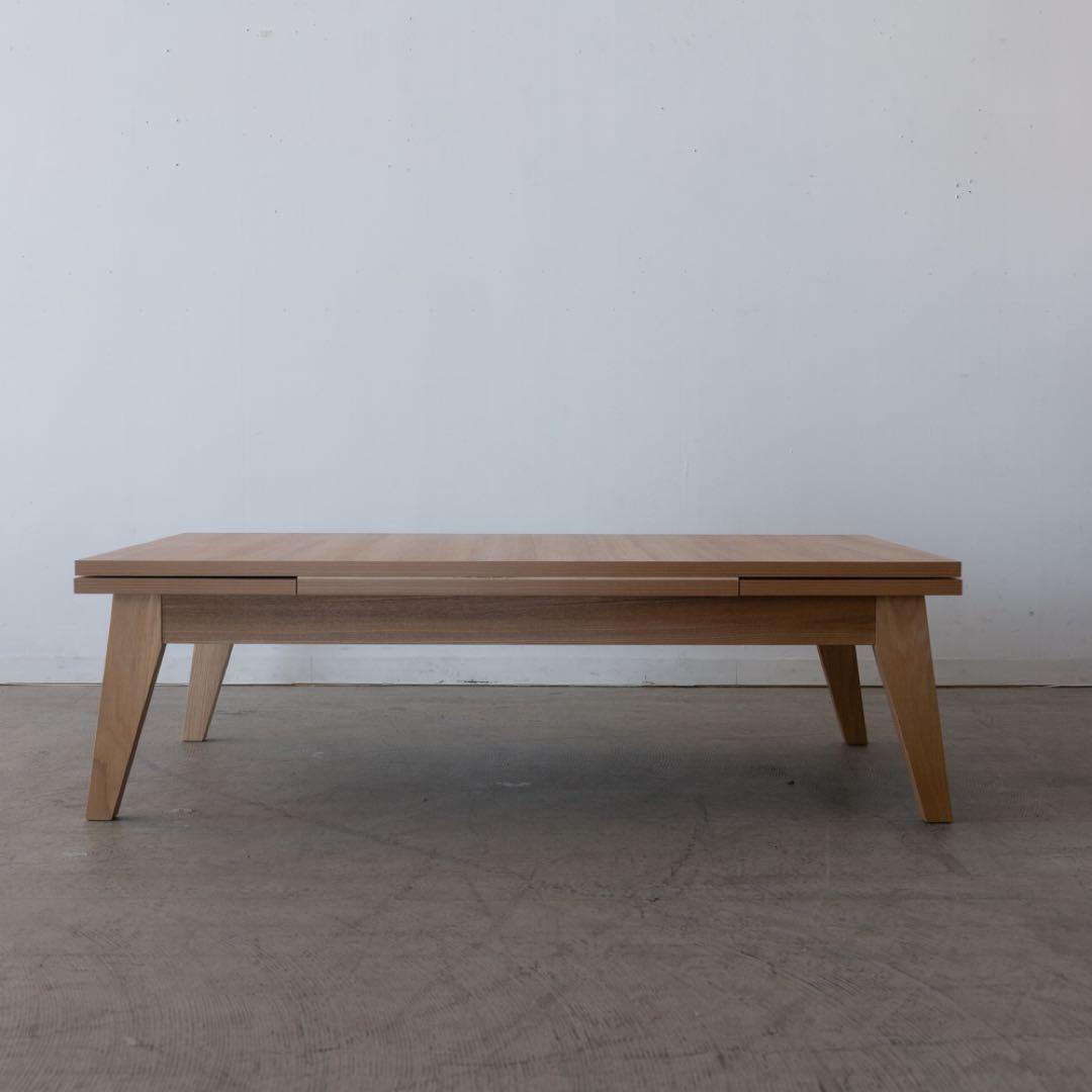 エクステンションテーブル　伸長式　アッシュ材突板