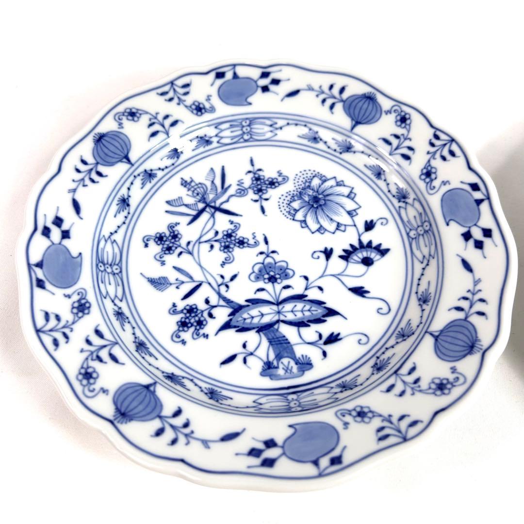 【美品】マイセン　ブルーオニオン　18cm　プレート　2枚セット　ケース　高級