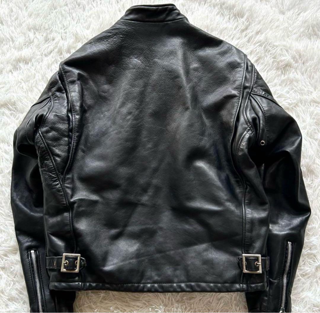 希少42サイズ！！ショット　シングルライダースジャケット　キルティング　黒