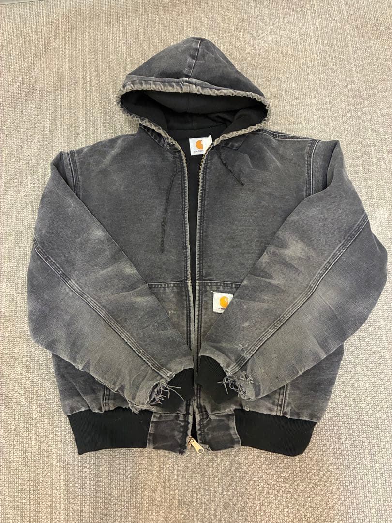 Carhartt アクティブジャケット USA製 星タグ 短丈　ハチノス　襤褸