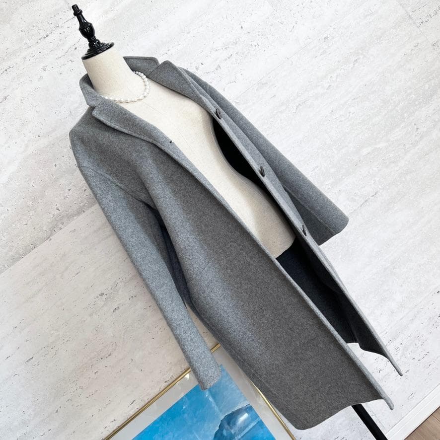 新品未使用タグ★HERMES★カシミヤダブルフェイス★ロングコート