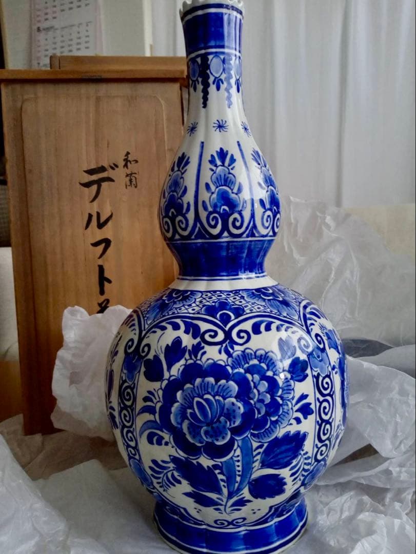 オランダ　デルフト 花瓶　壺　置物　尚美堂