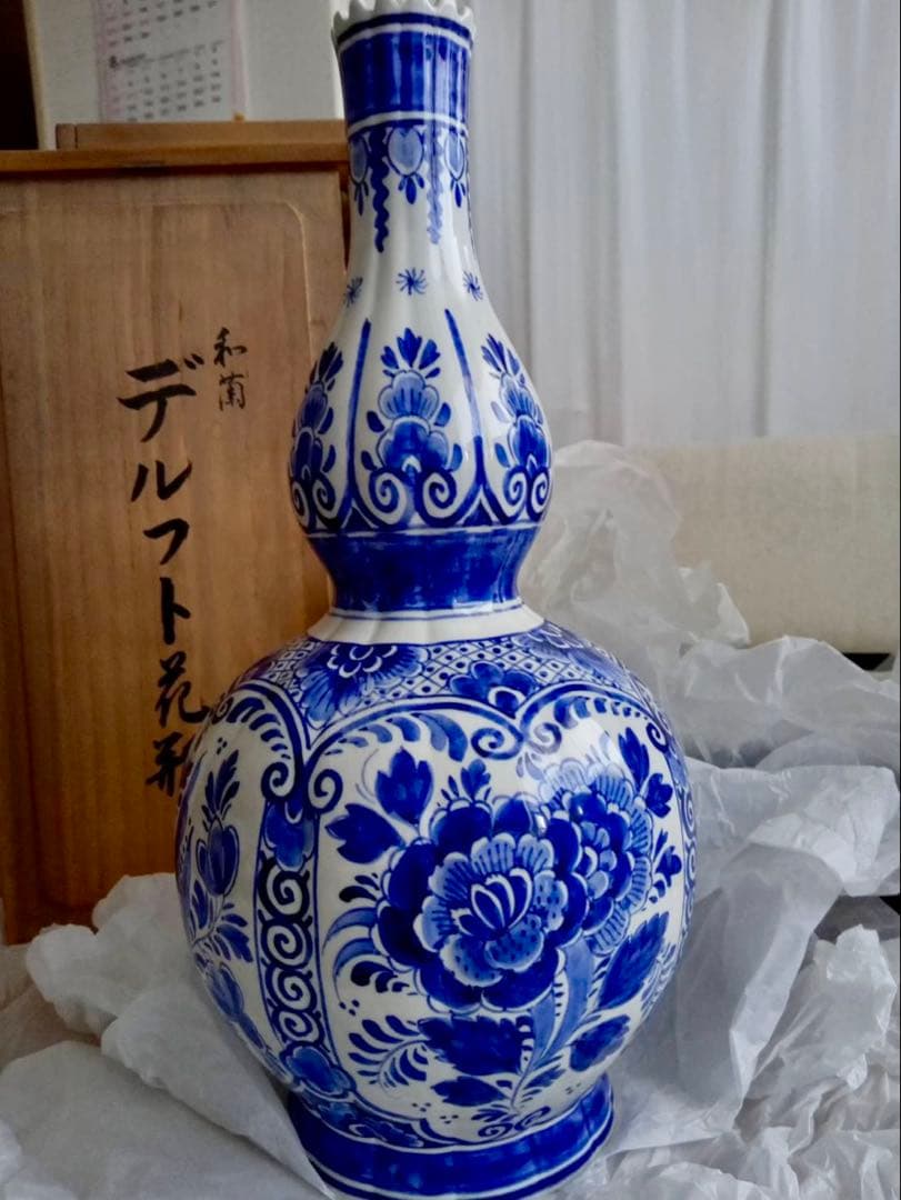 オランダ　デルフト 花瓶　壺　置物　尚美堂