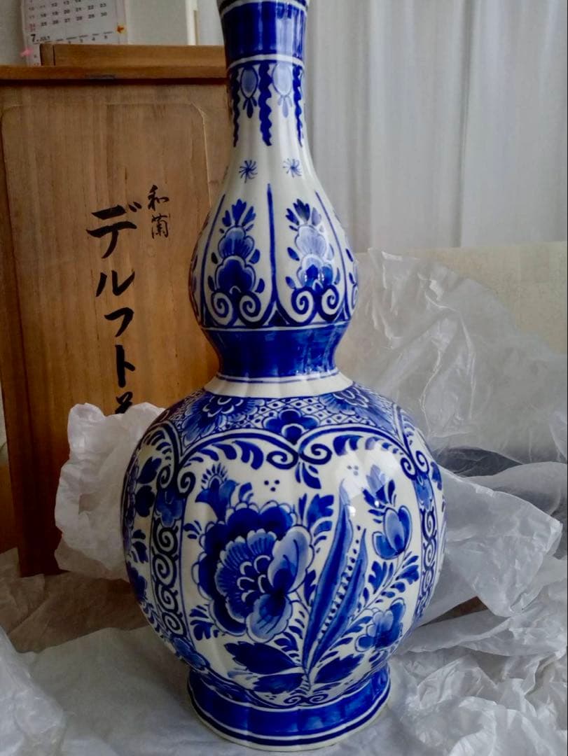 オランダ　デルフト 花瓶　壺　置物　尚美堂
