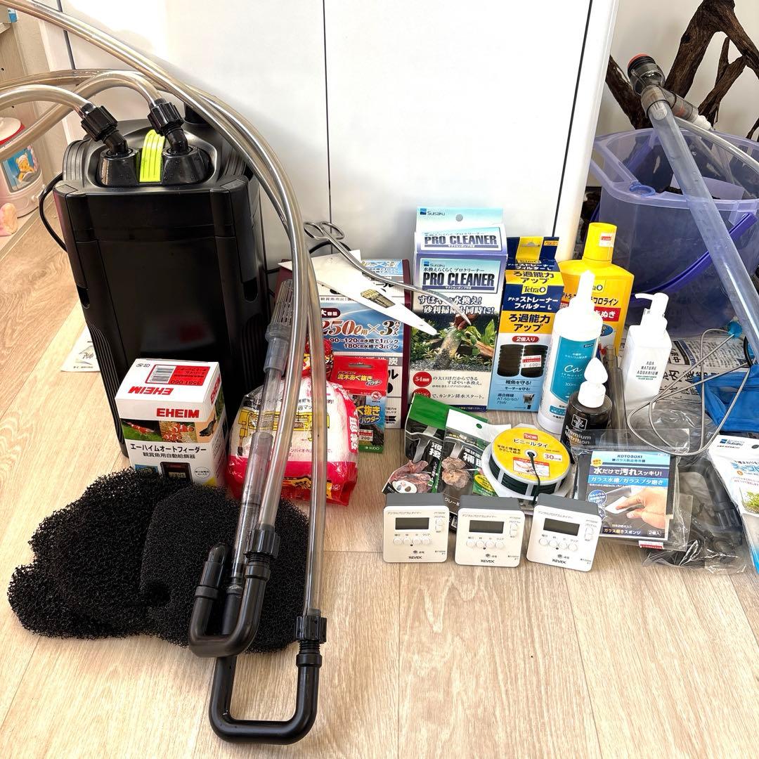 ☆大きなガラス水槽とLED照明、水槽台、その他一式セット☆