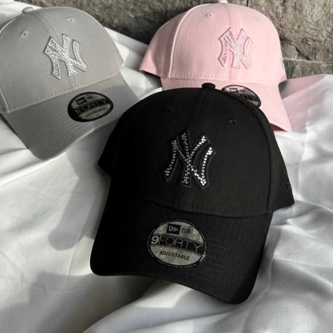 ニューエラ 9FORTY ラインストーン キャップ NY ヤンキース 帽子 黒
