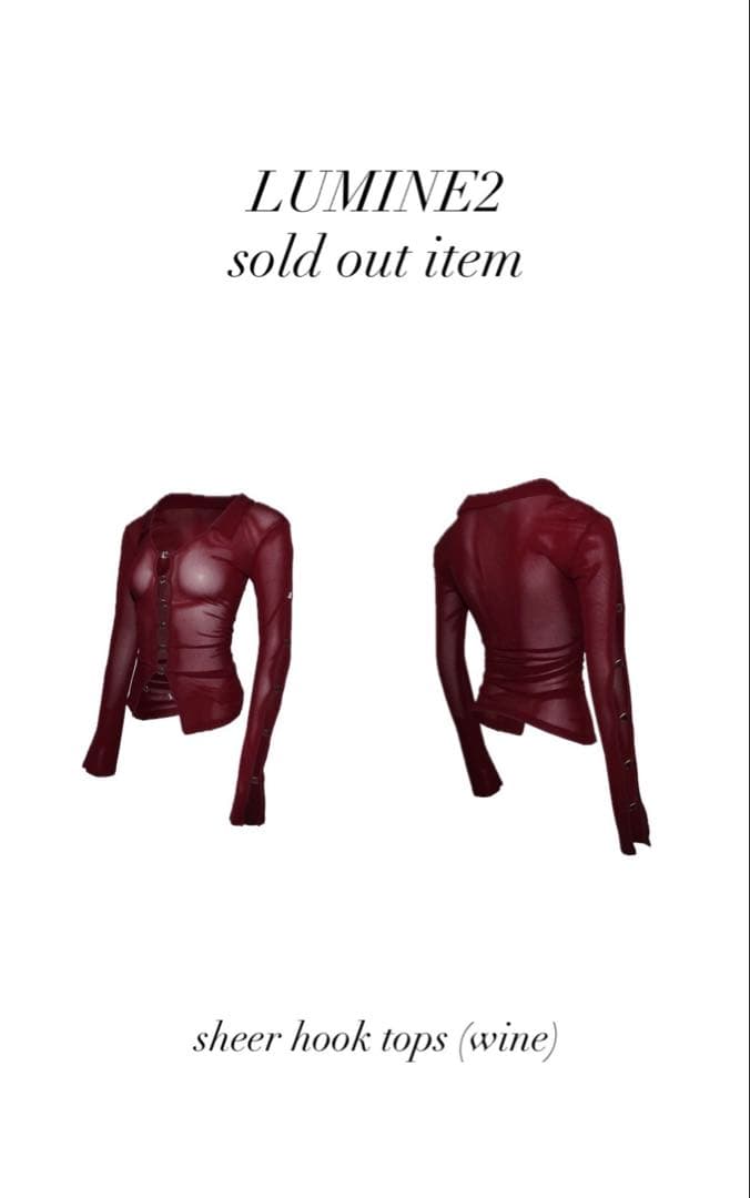 theredthread sheer hook tops ワイン