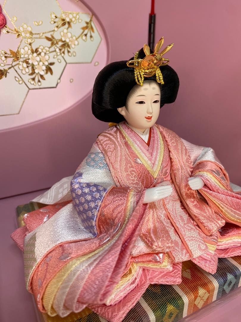 東京久月　雛人形うさぎ付親王飾り収納セット・間口約４５×奥行約２７×高さ約４２㎝