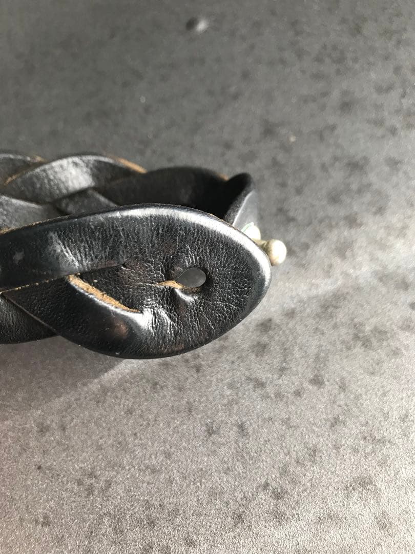 フ*コ様 マルジェラ 初期 本人期 レザー編み込みブレスレット