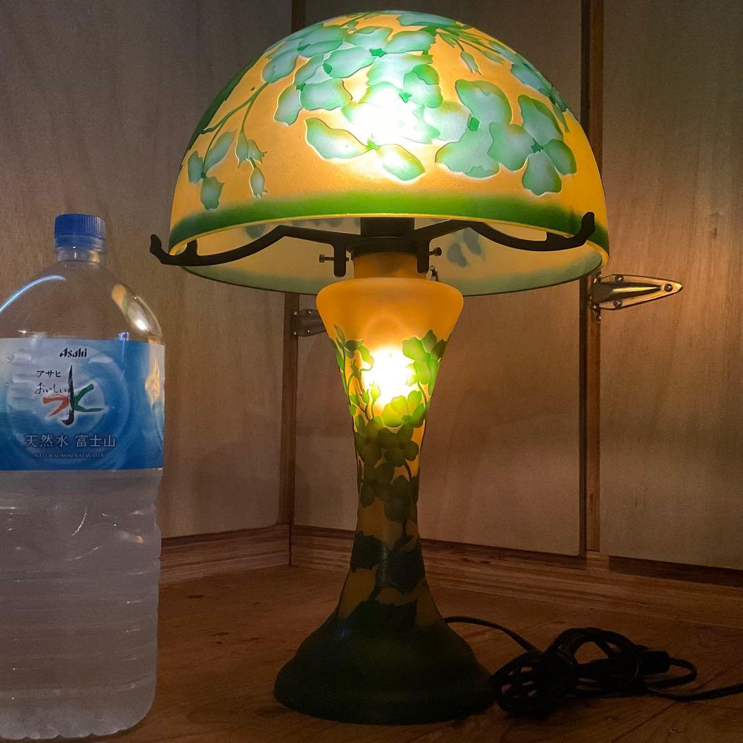 エミール ガレ風ランプ 大型 スタンドライト アンティーク ヴィンテージ 2灯