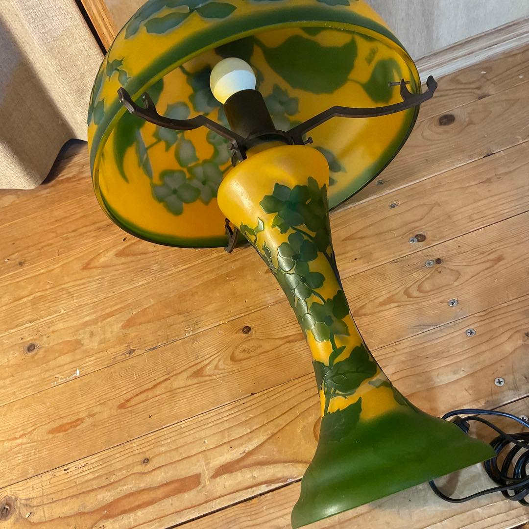 エミール ガレ風ランプ 大型 スタンドライト アンティーク ヴィンテージ 2灯