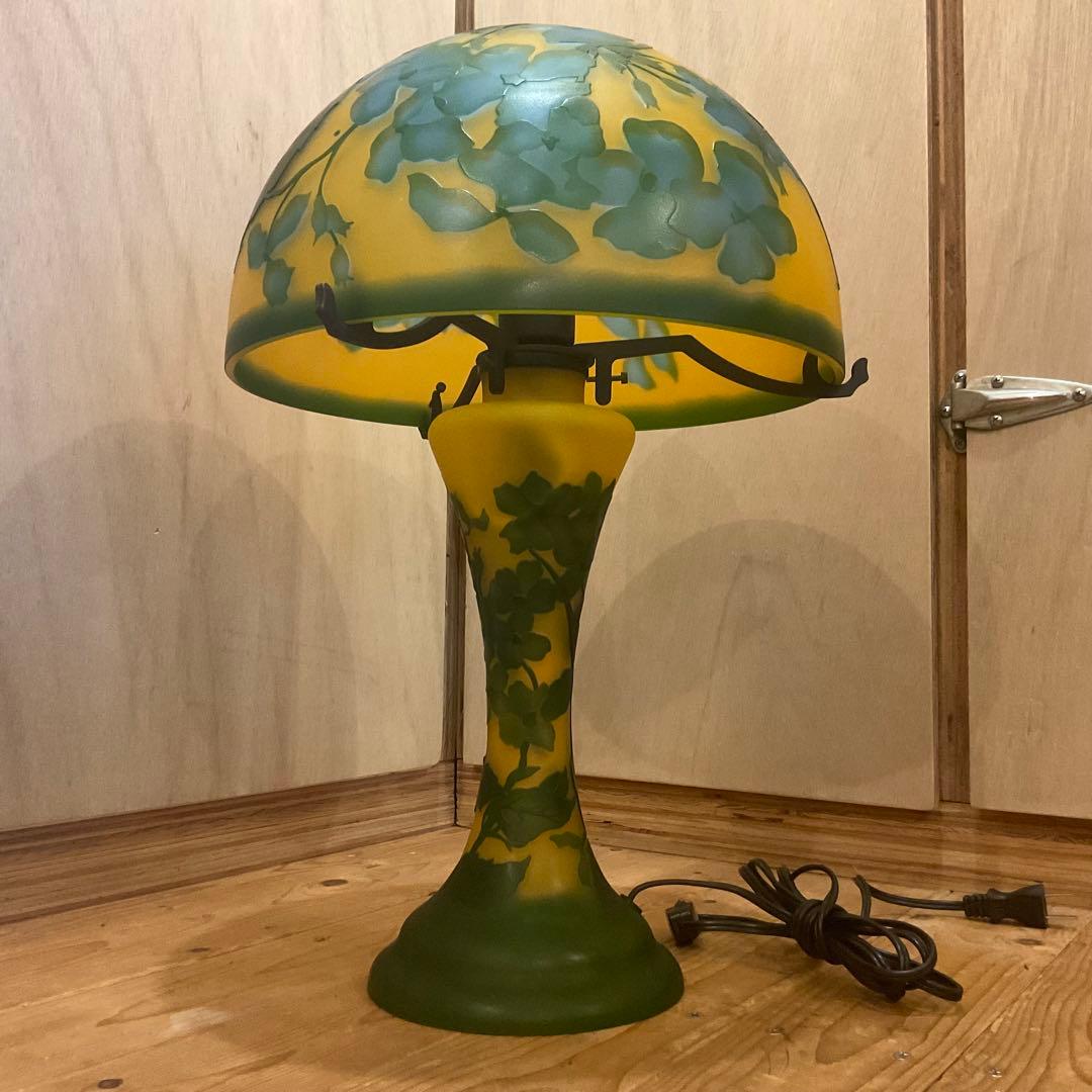 エミール ガレ風ランプ 大型 スタンドライト アンティーク ヴィンテージ 2灯